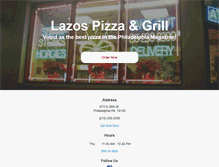 Tablet Screenshot of lazospizzagrill.com